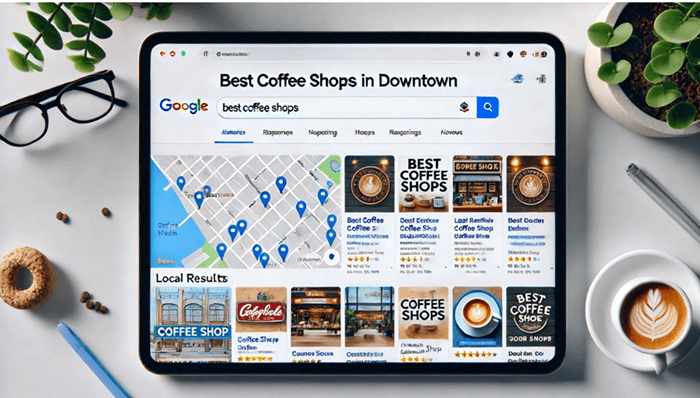 Google search results highlighting local keywords