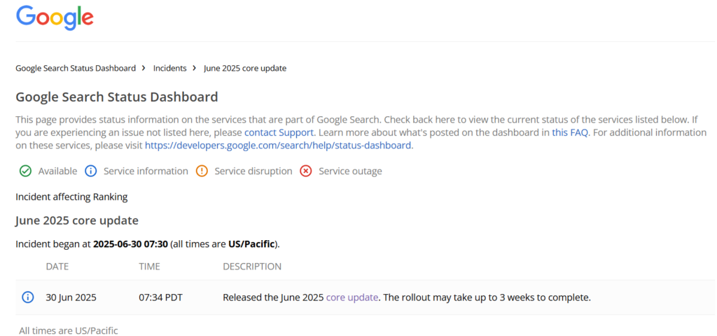 June 2025 Core Update